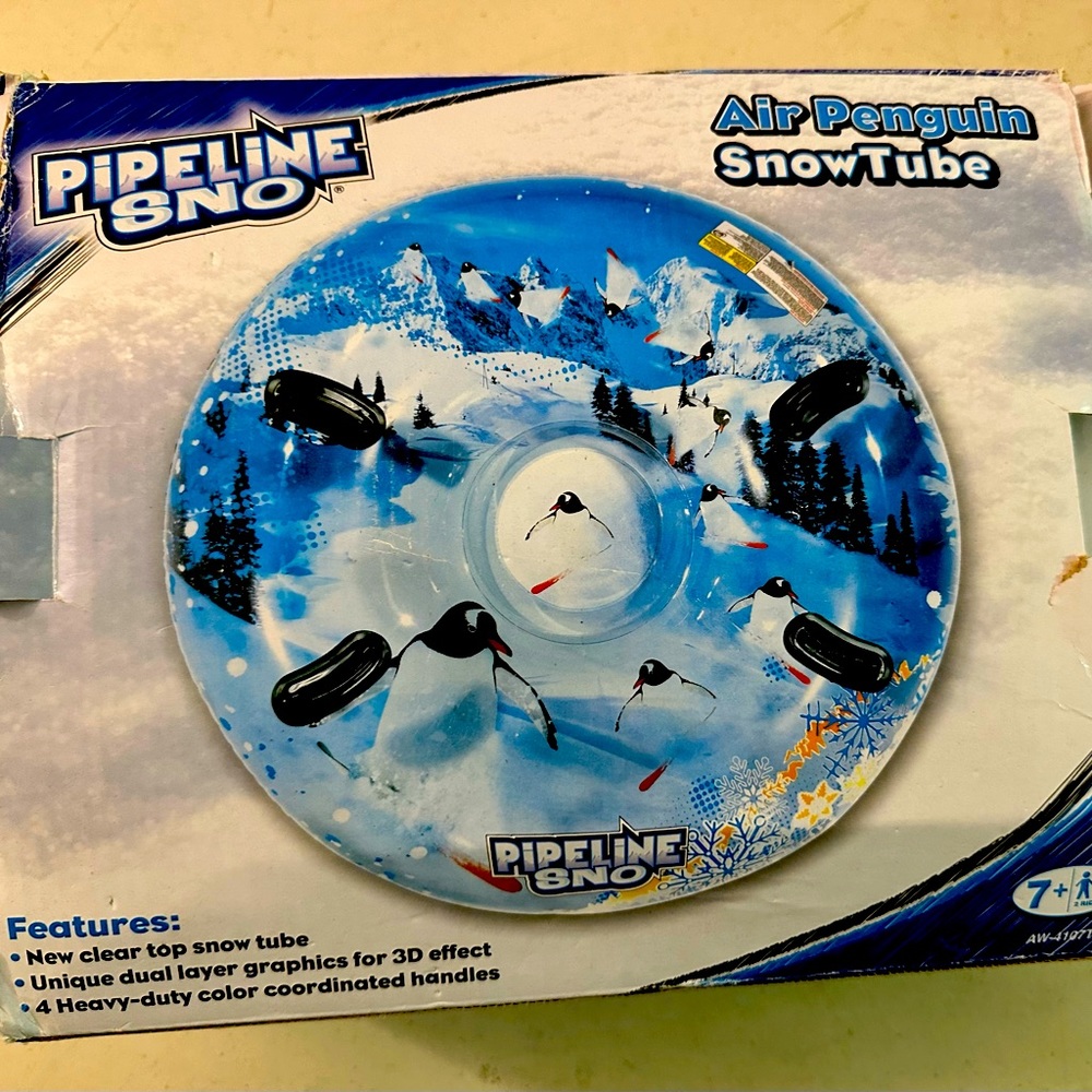 Aqua Leisure Pipeline Sno Air Penguin Snowtube Snow Blue Tube 48 inch NIB